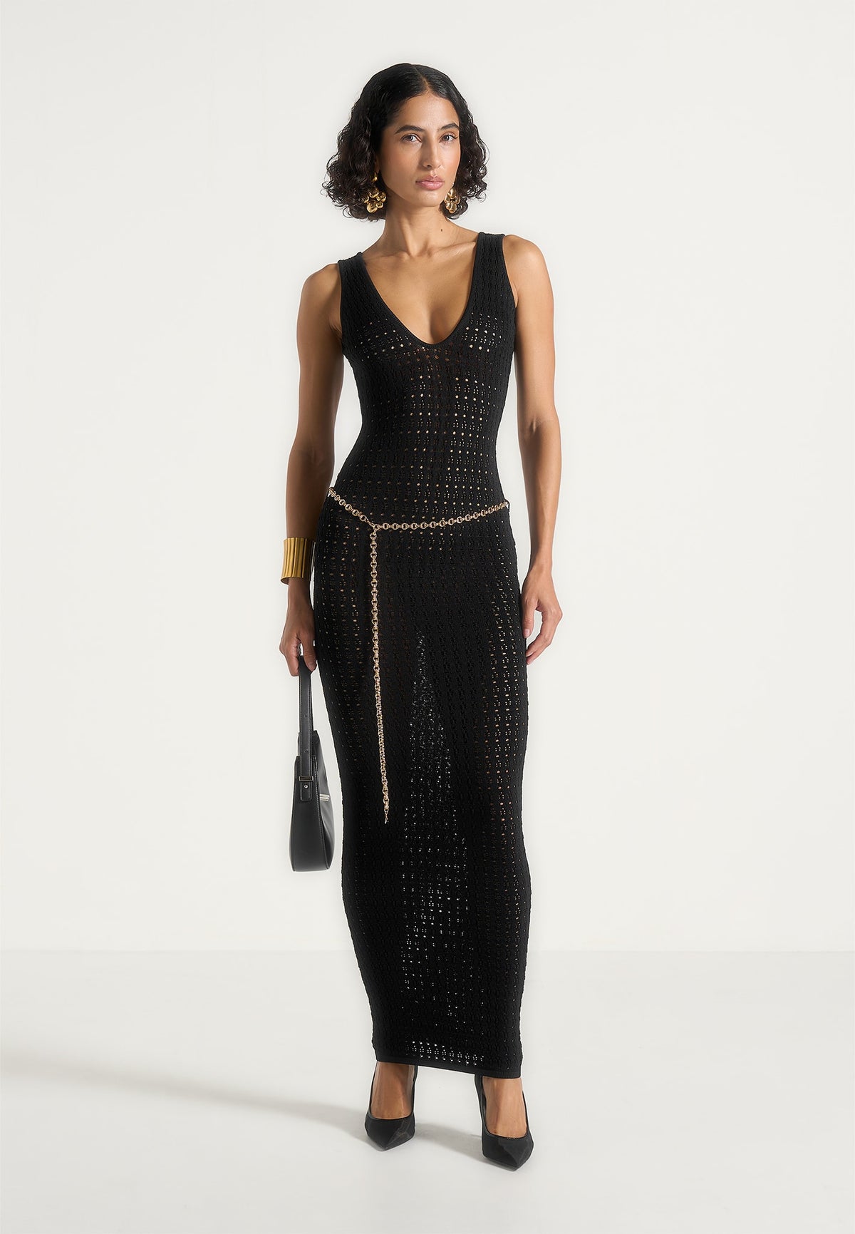myriam-pointelle-plunge-maxi-dress-with-chain-black