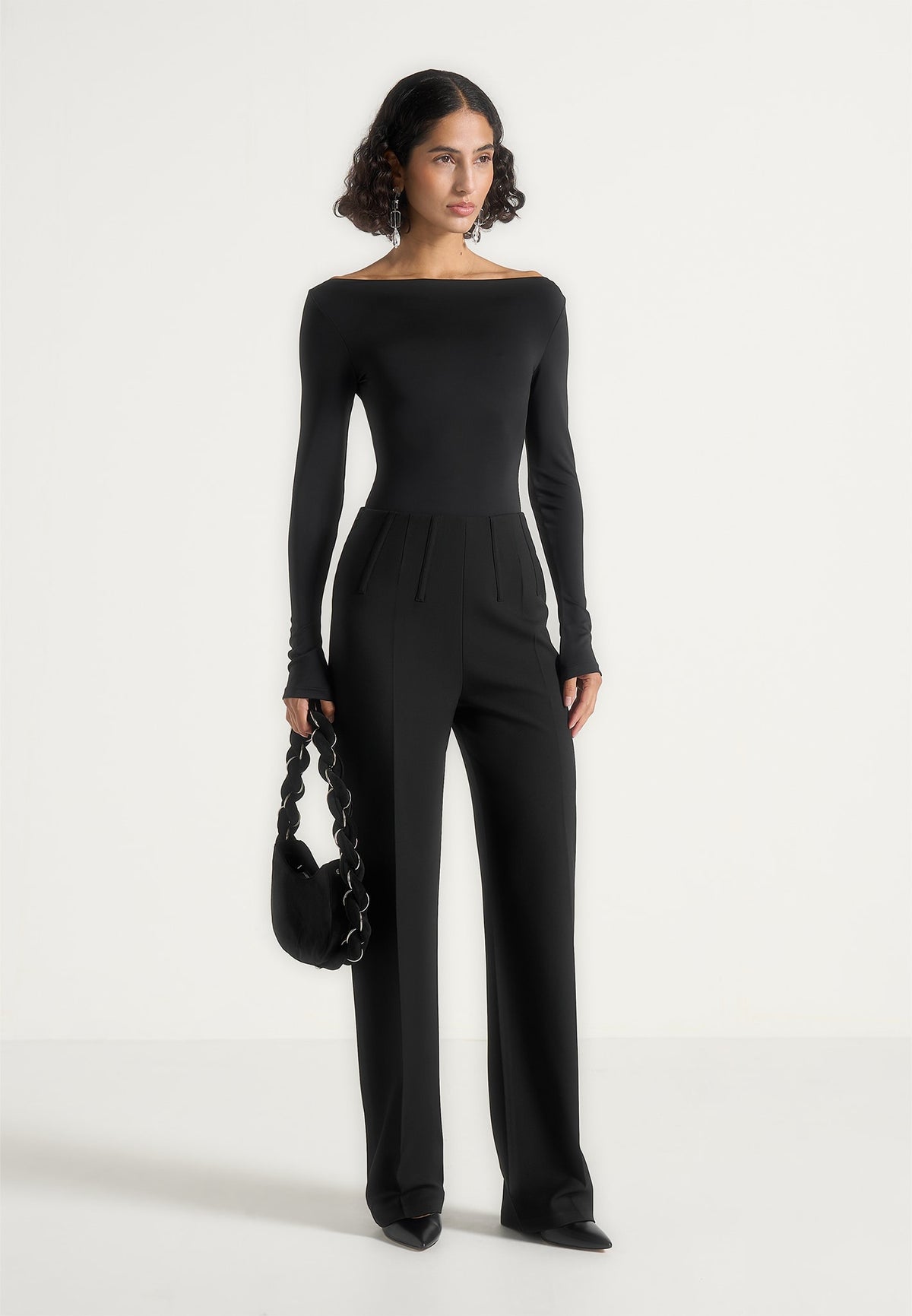 Rafaela - Corset Waist Dress Pants - Black