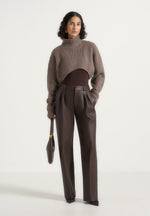 julie-leather-twin-pleat-trousers-brown