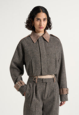 galia-herringbone-and-suede-bungee-hem-jacket-grey