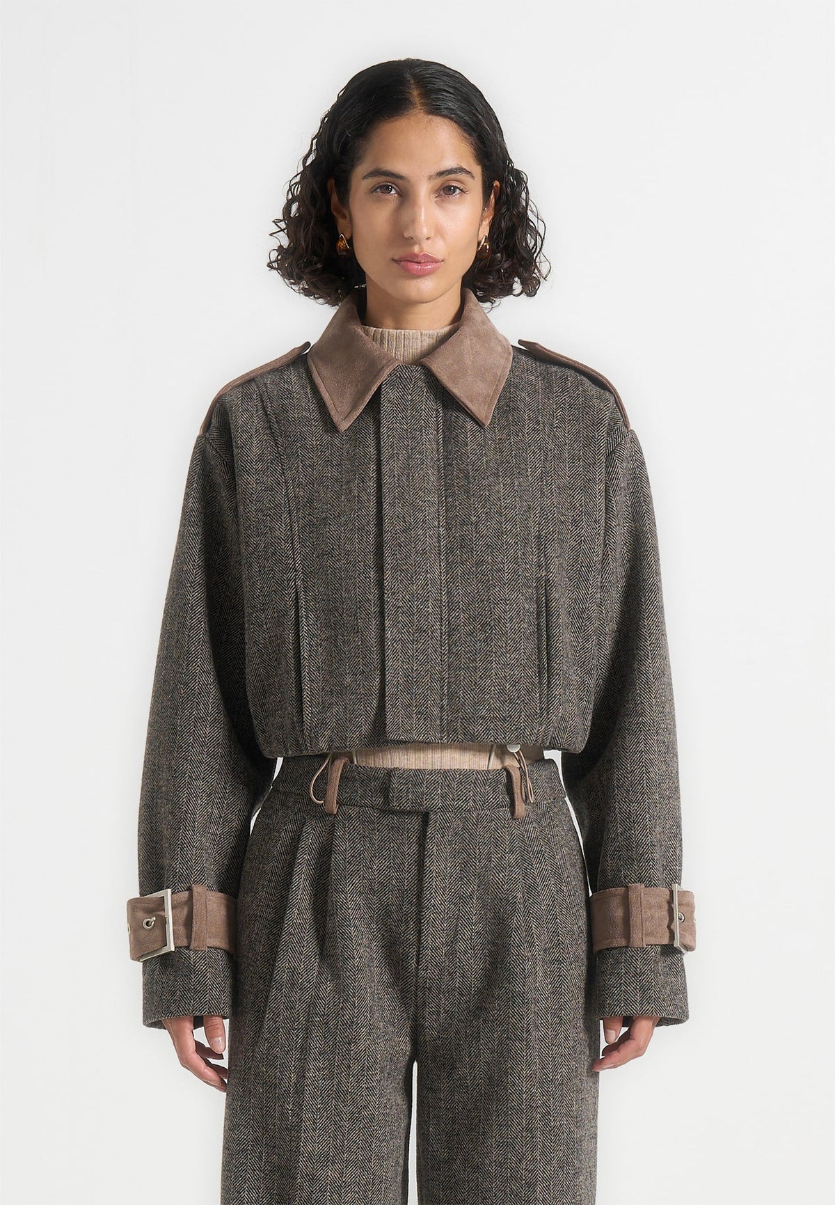 galia-herringbone-and-suede-bungee-hem-jacket-grey