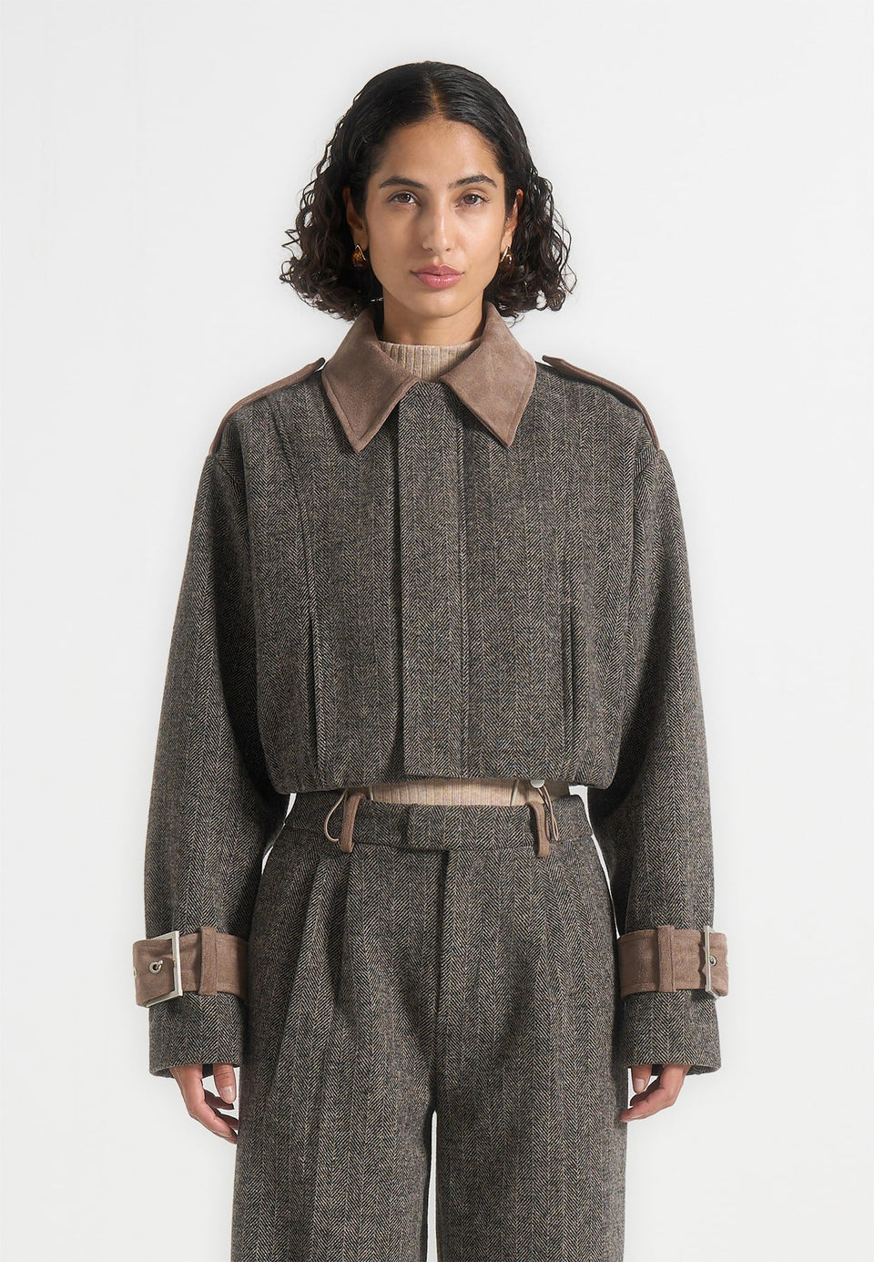 galia-herringbone-and-suede-bungee-hem-jacket-grey