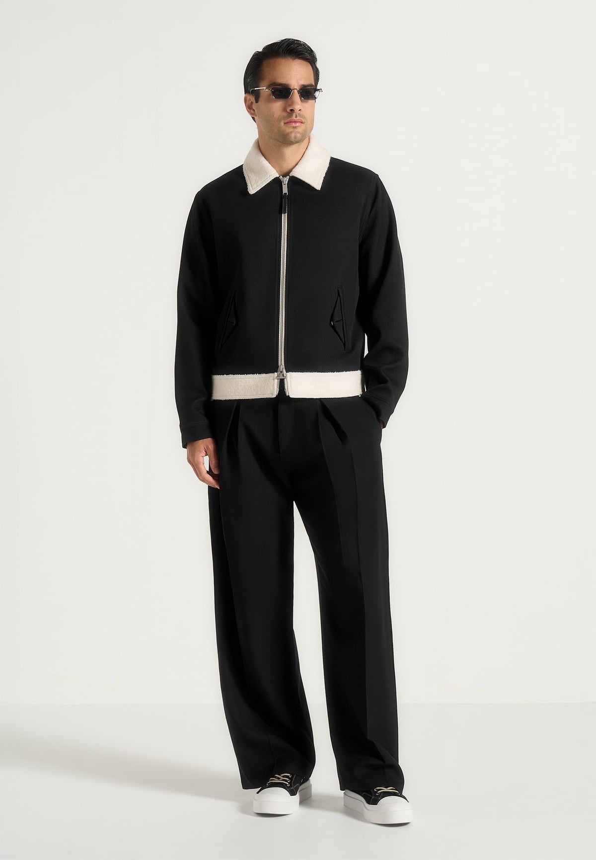 Keith - Twill Contrast Jacket - Black
