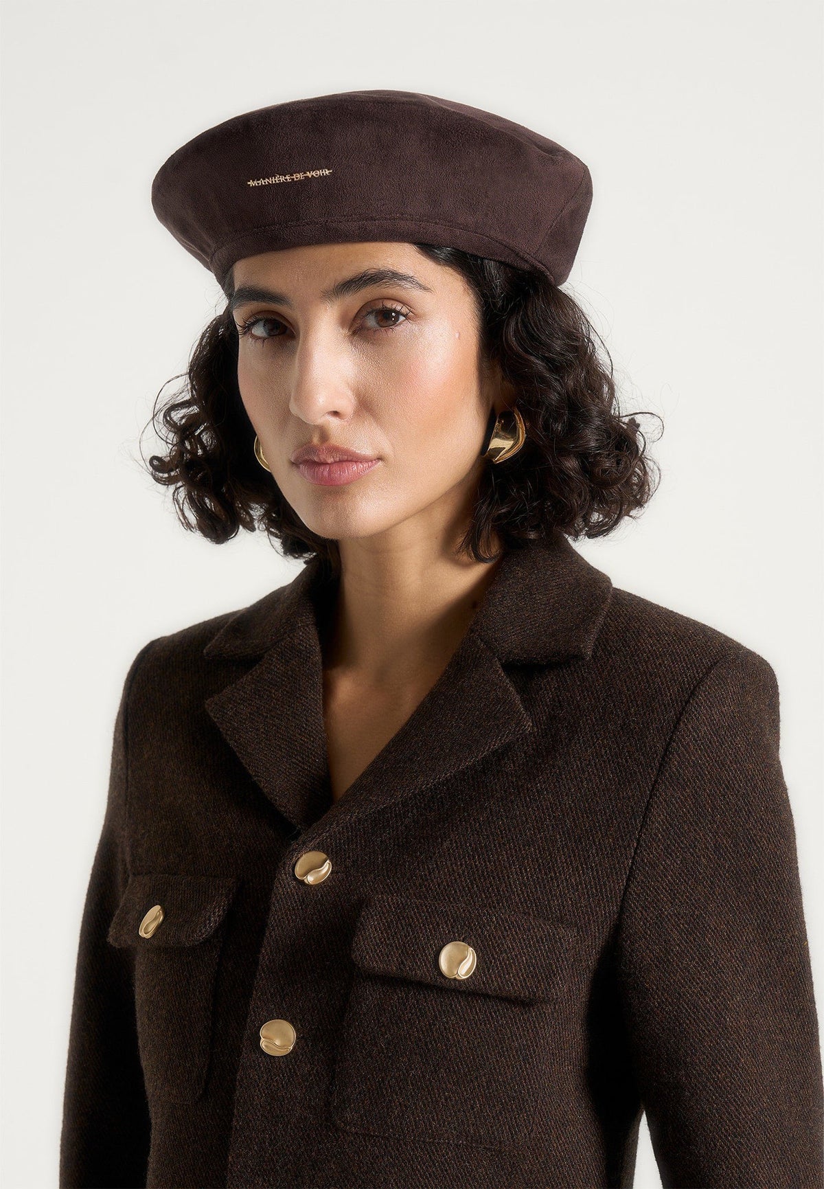Anya - Suede Beret - Brown