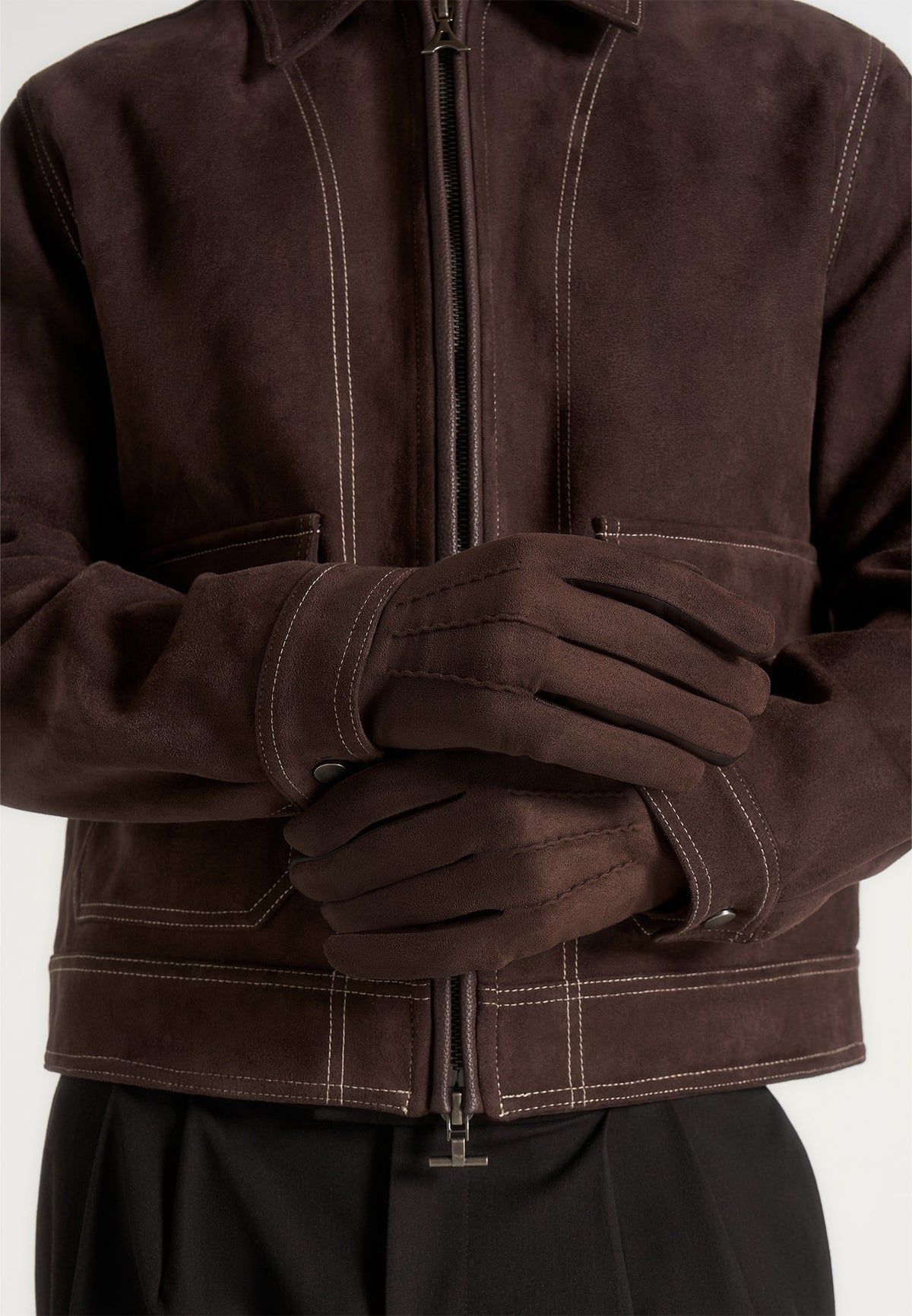 Mario - Suede Gloves - Brown