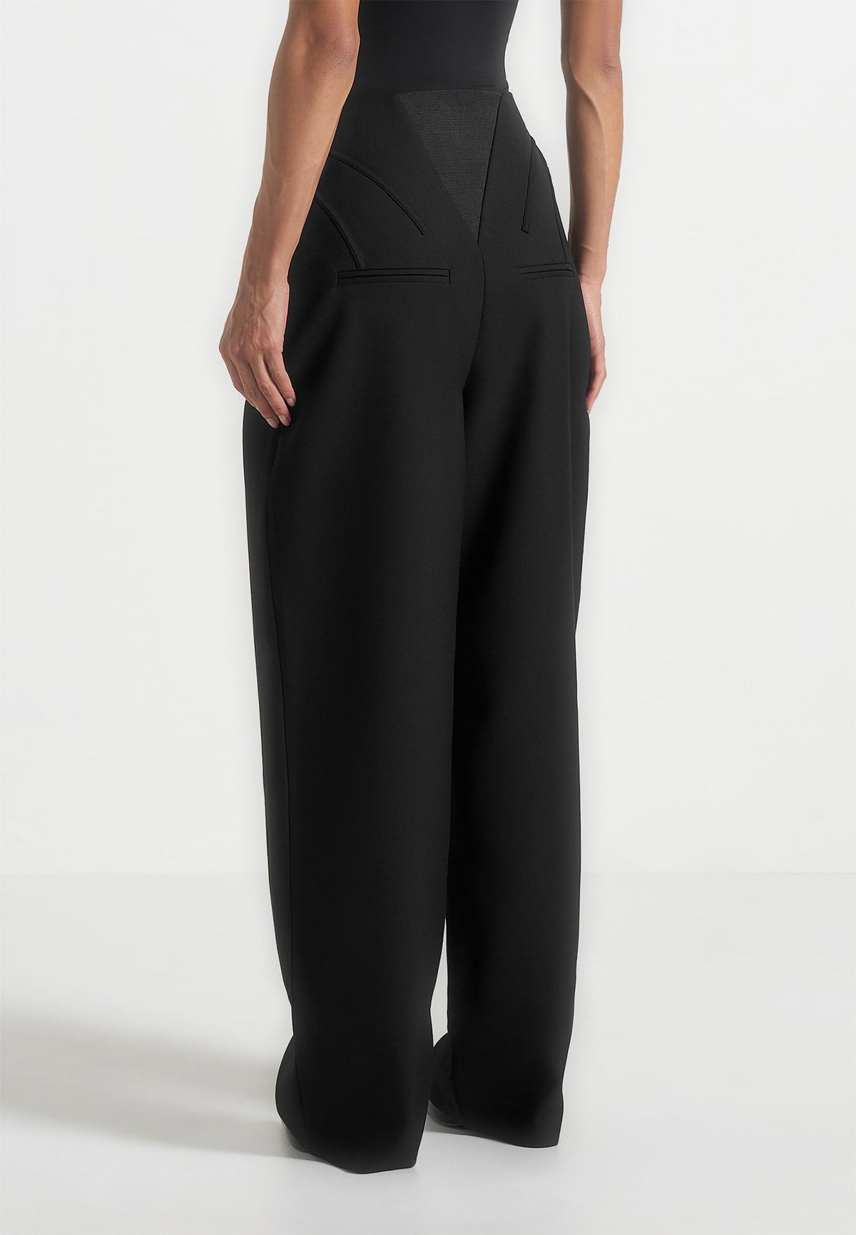 rena-high-waisted-corset-sculptural-trousers-black