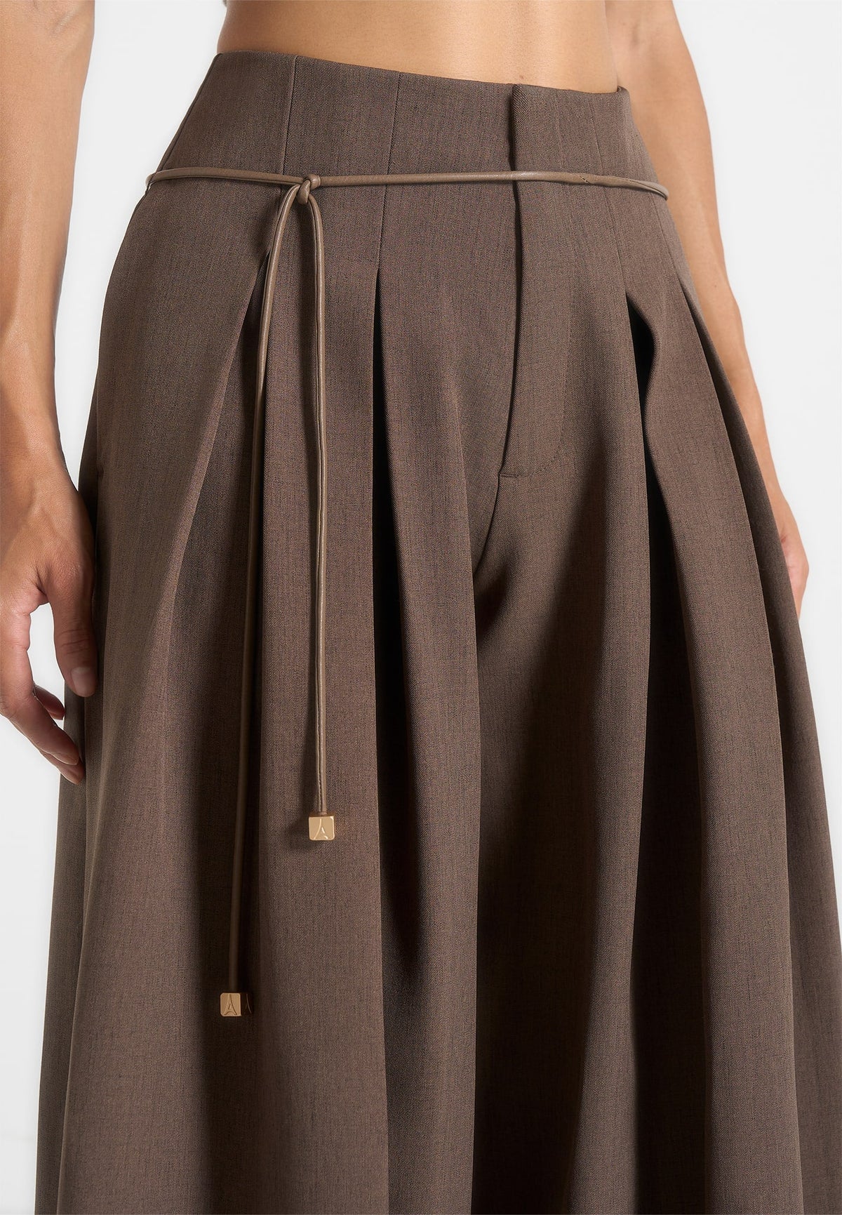 flora-box-pleat-wide-leg-belted-trousers-brown