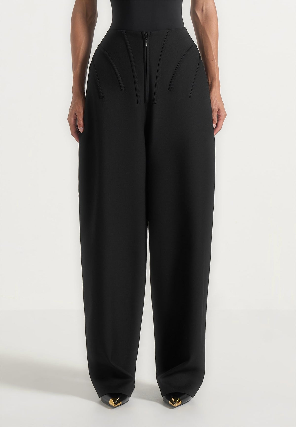 rena-high-waisted-corset-sculptural-trousers-black