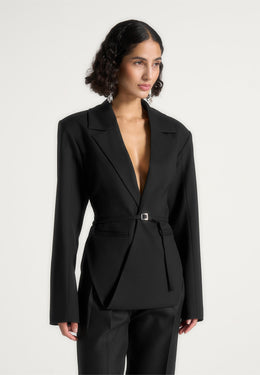 yuna-plunge-tailored-blazer-with-belt-black