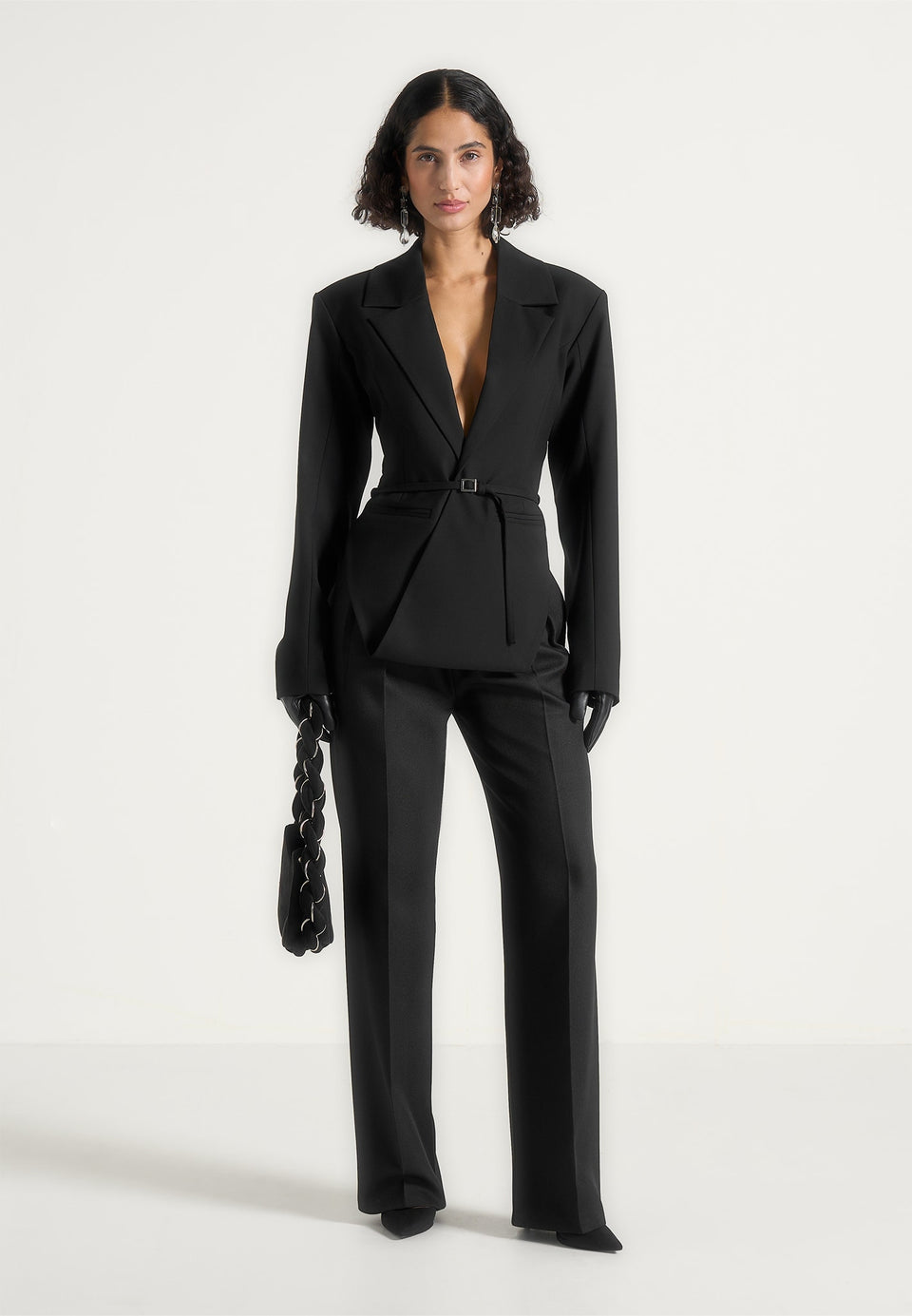 yuna-plunge-tailored-blazer-with-belt-black