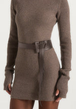 kalia-turtleneck-knitted-mini-dress-with-belt-taupe
