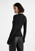 marisa-2-in-1-knit-bandeau-cardigan-black