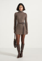 kalia-turtleneck-knitted-mini-dress-with-belt-taupe