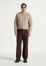 gaby-speckled-cable-knit-zip-cardigan-beige