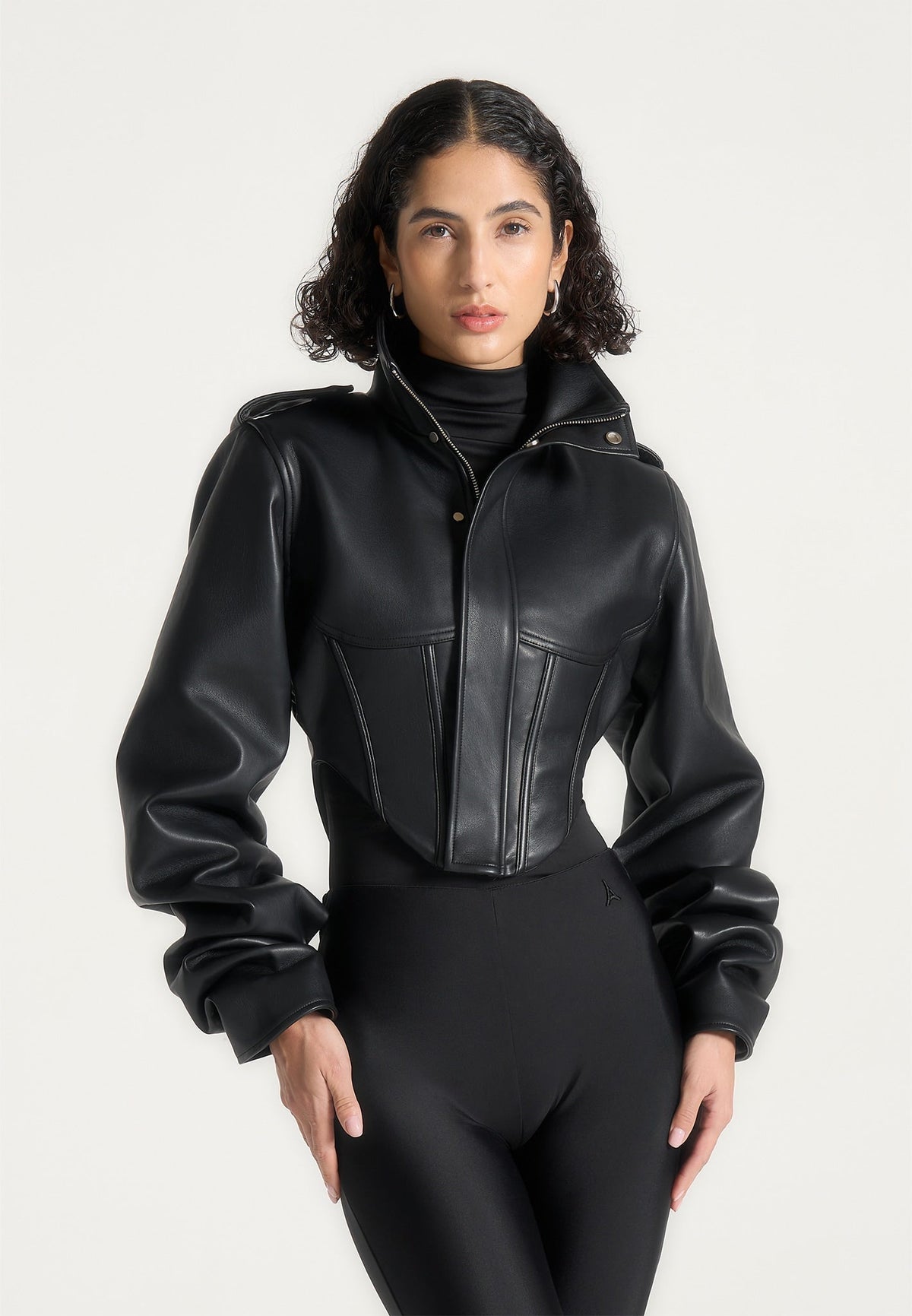 solange-leather-tacked-sleeve-corset-jacket-black