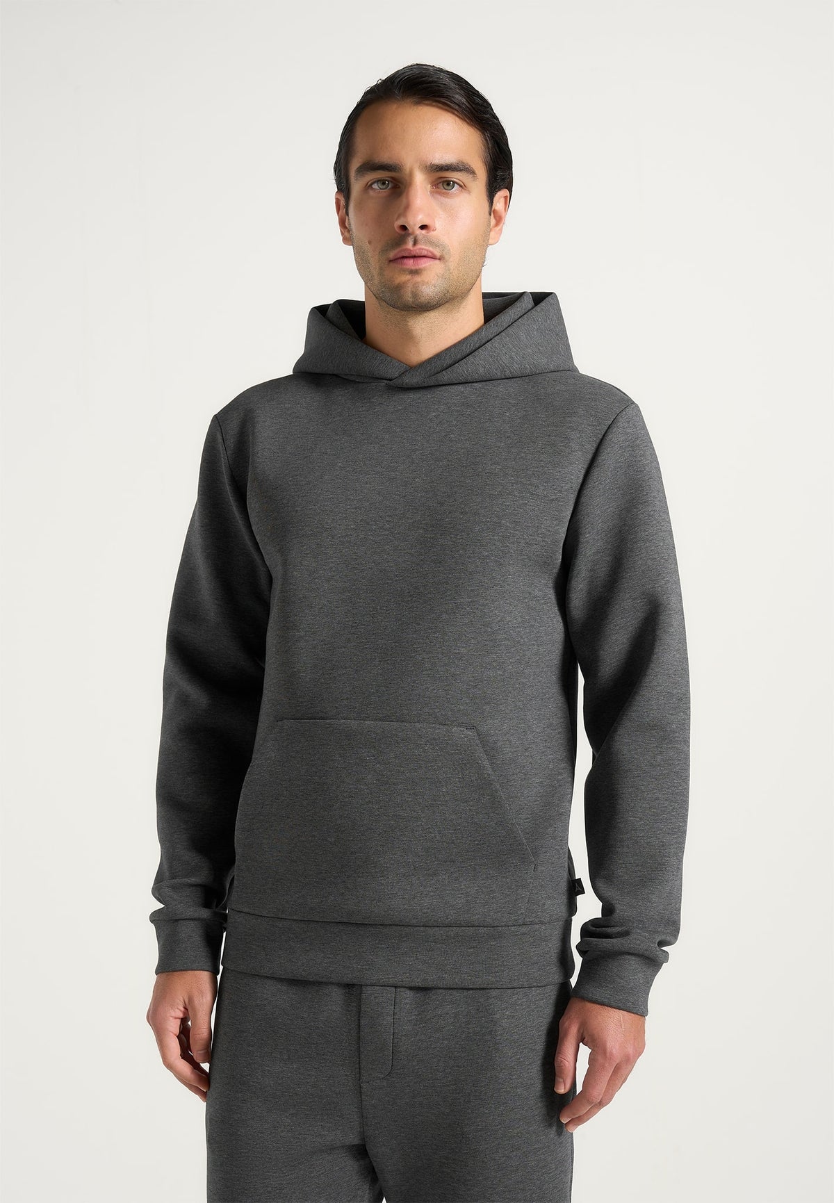 JS007 - Neoprene Minimal Regular Fit Hoodie - Charcoal Grey