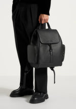 maloe-pebbled-leather-eiffel-clasp-backpack-black