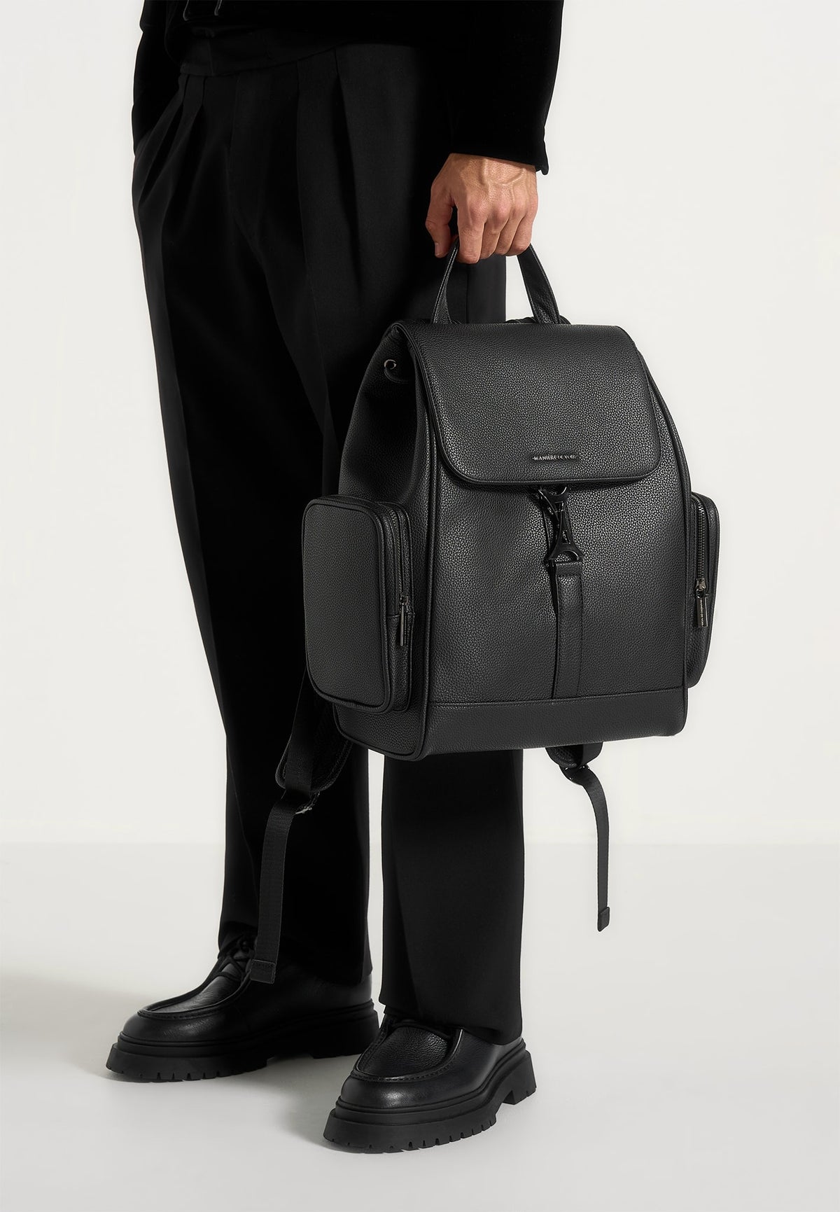 maloe-pebbled-leather-eiffel-clasp-backpack-black