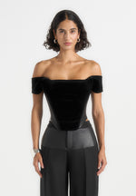 fae-velvet-and-leather-off-the-shoulder-corset-top-black
