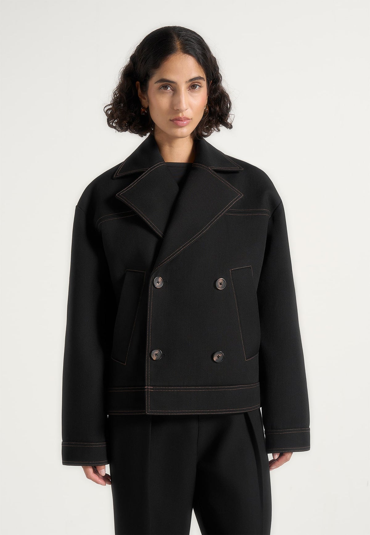 mika-unisex-tailored-double-breasted-jacket-with-contrast-stitch-black