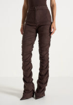 caroline-tacked-suede-fit-and-flare-trousers-brown