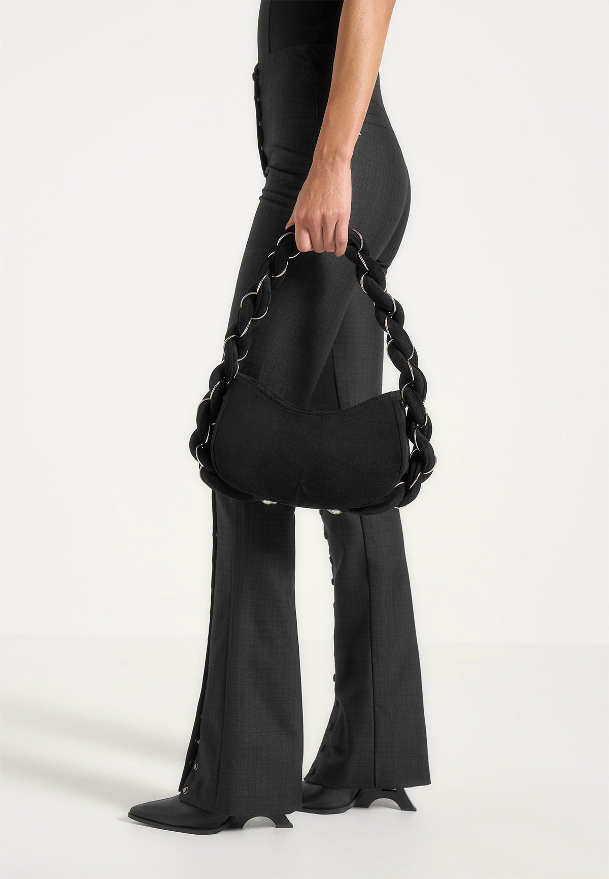 somme-suede-handbag-black-silver