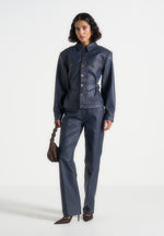 karla-wax-effect-cinch-waist-jacket-indigo