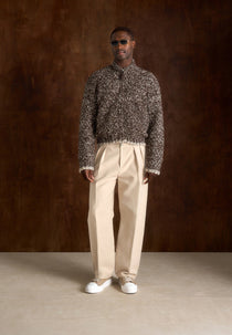 Darel - Speckled Wool-Blend Knit Bomber Jacket - Brown
