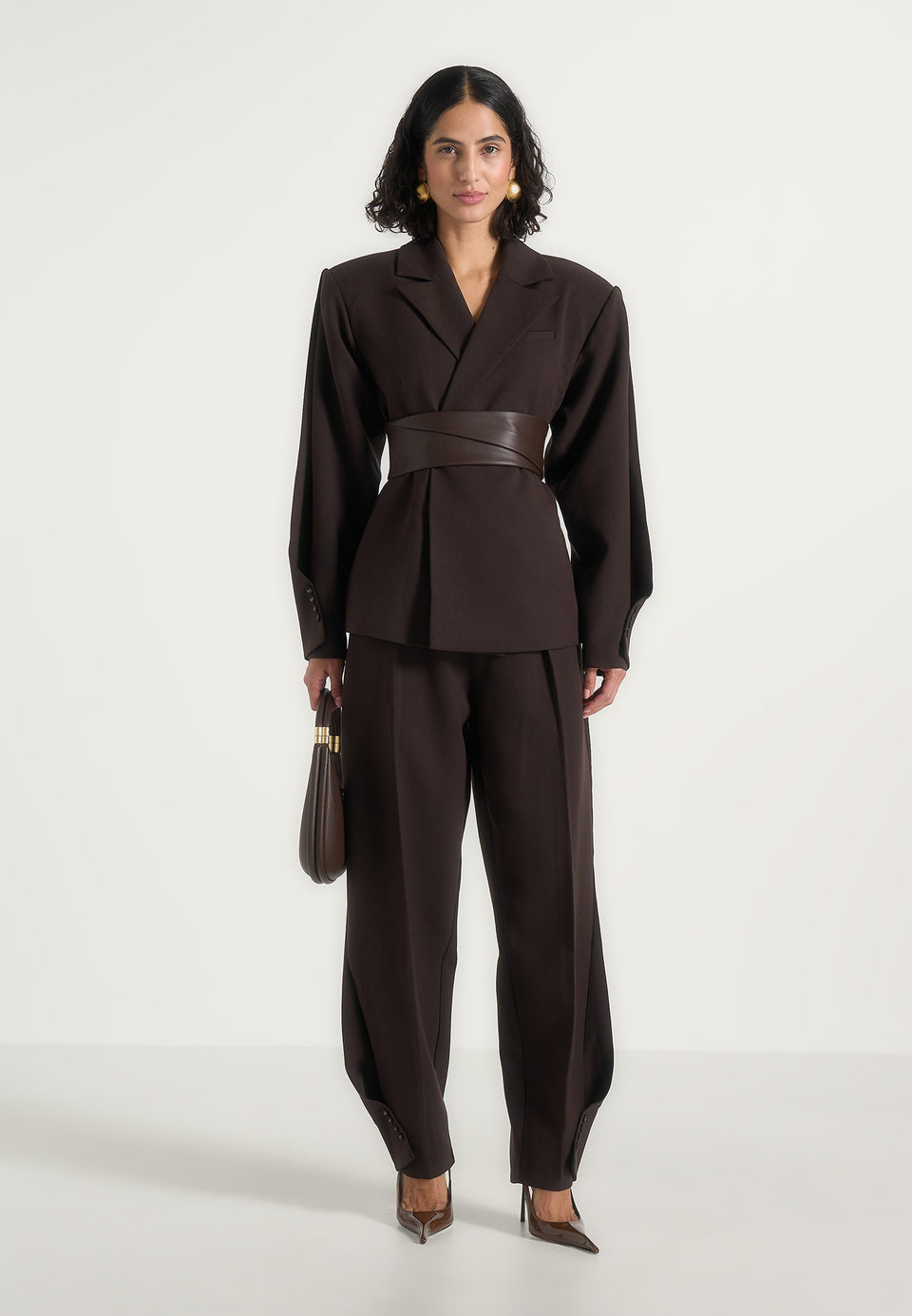 marie-twist-sleeve-tailored-blazer-with-belt-brown