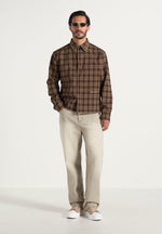 blake-unisex-whipstitch-check-shirt-brown