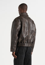 ezra-unisex-vintage-leather-belted-bomber-jacket-brown