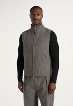 levi-herringbone-wool-zip-gilet-grey