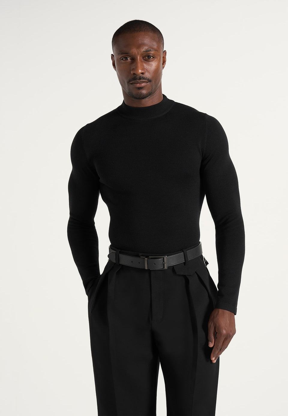 kw003-fitted-mock-neck-wool-blend-jumper-black