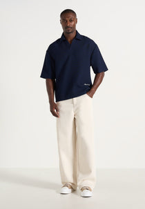 Joss - Boxy Signature Polo Shirt - Navy