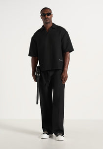 Joss - Boxy Signature Polo Shirt - Black