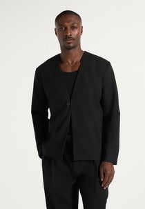 Lars - Minimal Kimono Wool-Blend Blazer - Black