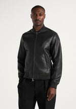 Arman - Leather Bomber Jacket - Black