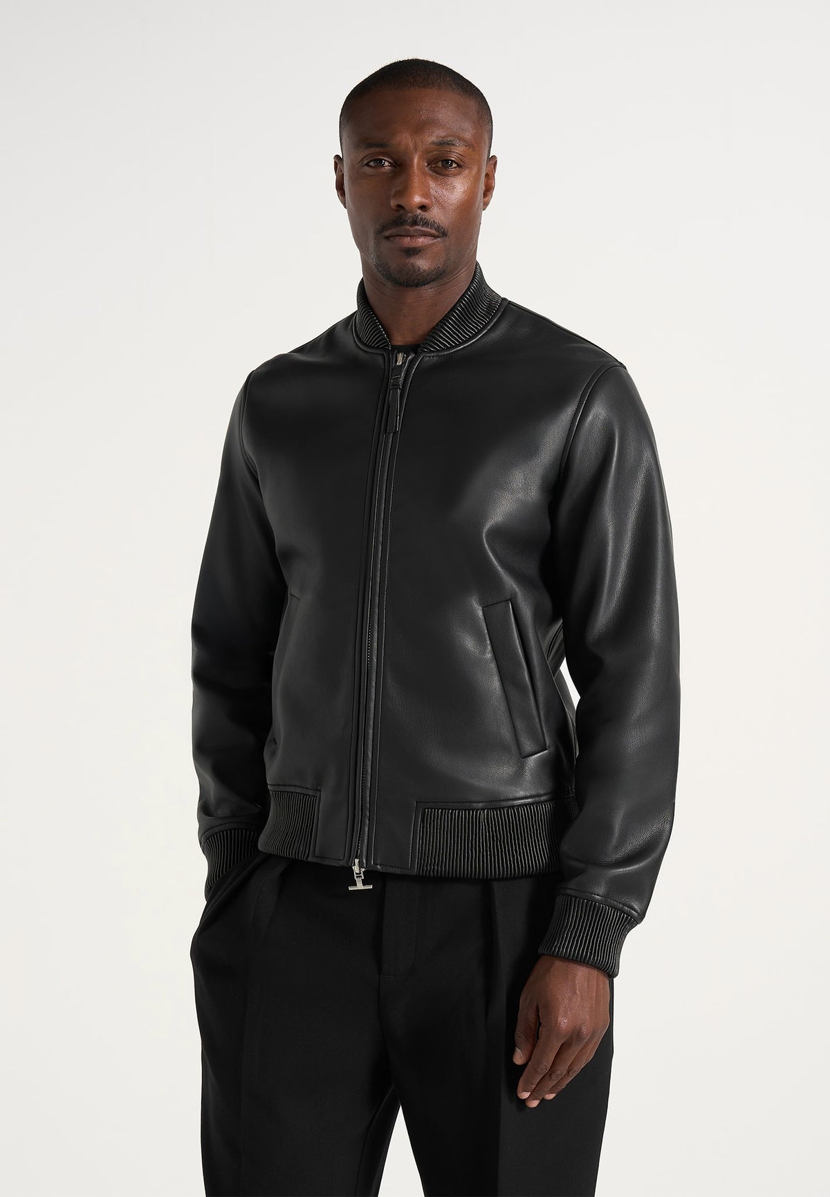 Arman - Leather Bomber Jacket - Black