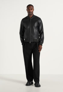 Arman - Leather Bomber Jacket - Black