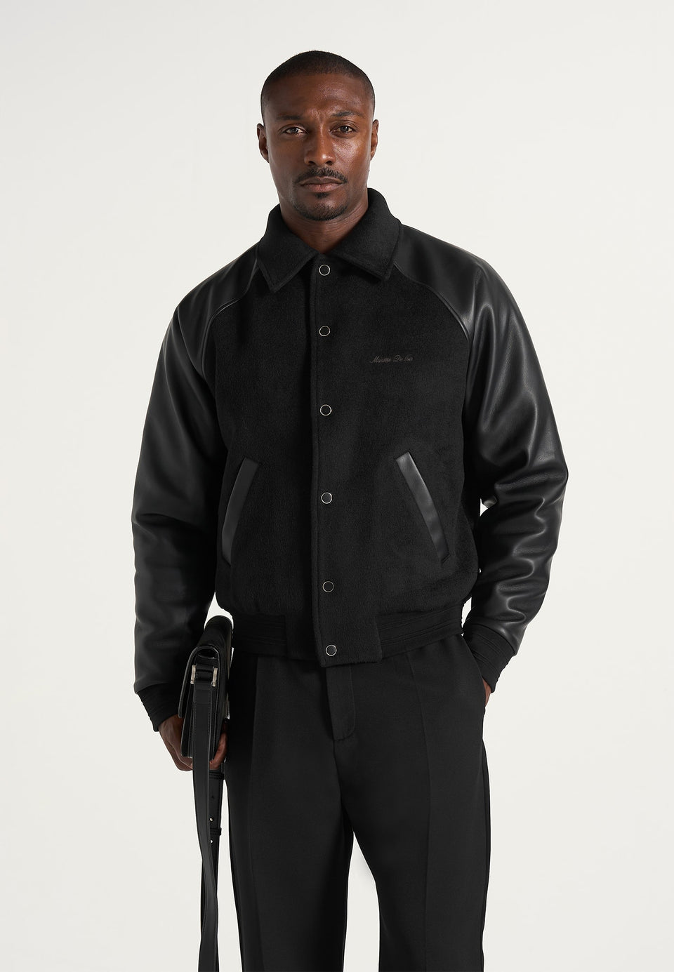 olivier-wool-and-leather-raglan-varsity-jacket-black