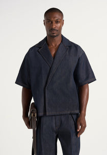 Abel - Boxy Double Breasted Denim Shirt - Indigo