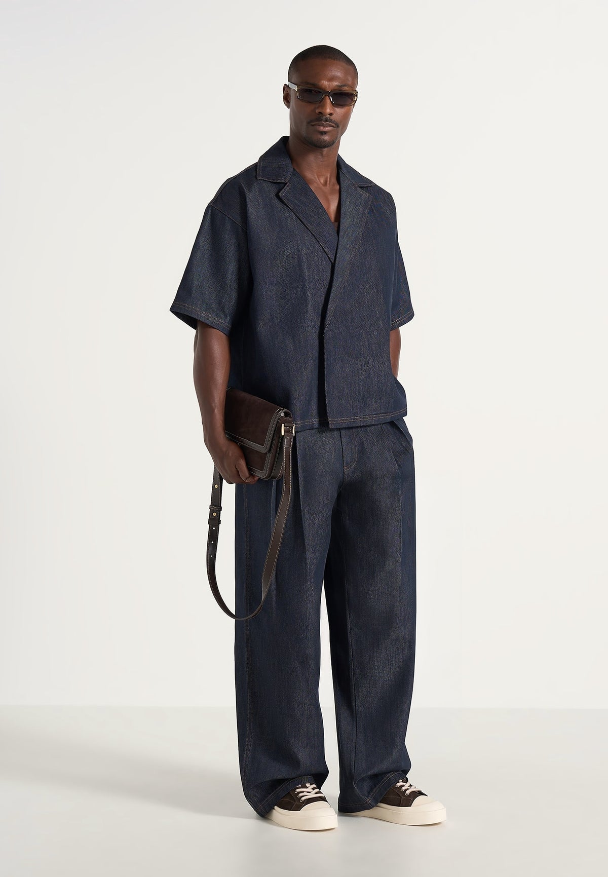Abel - Boxy Double Breasted Denim Shirt - Indigo