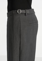 Boris - Tailored Wool-Blend Button Cuff Pants - Grey