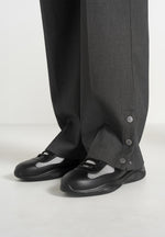 Boris - Tailored Wool-Blend Button Cuff Pants - Grey