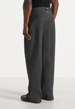 Boris - Tailored Wool-Blend Button Cuff Pants - Grey