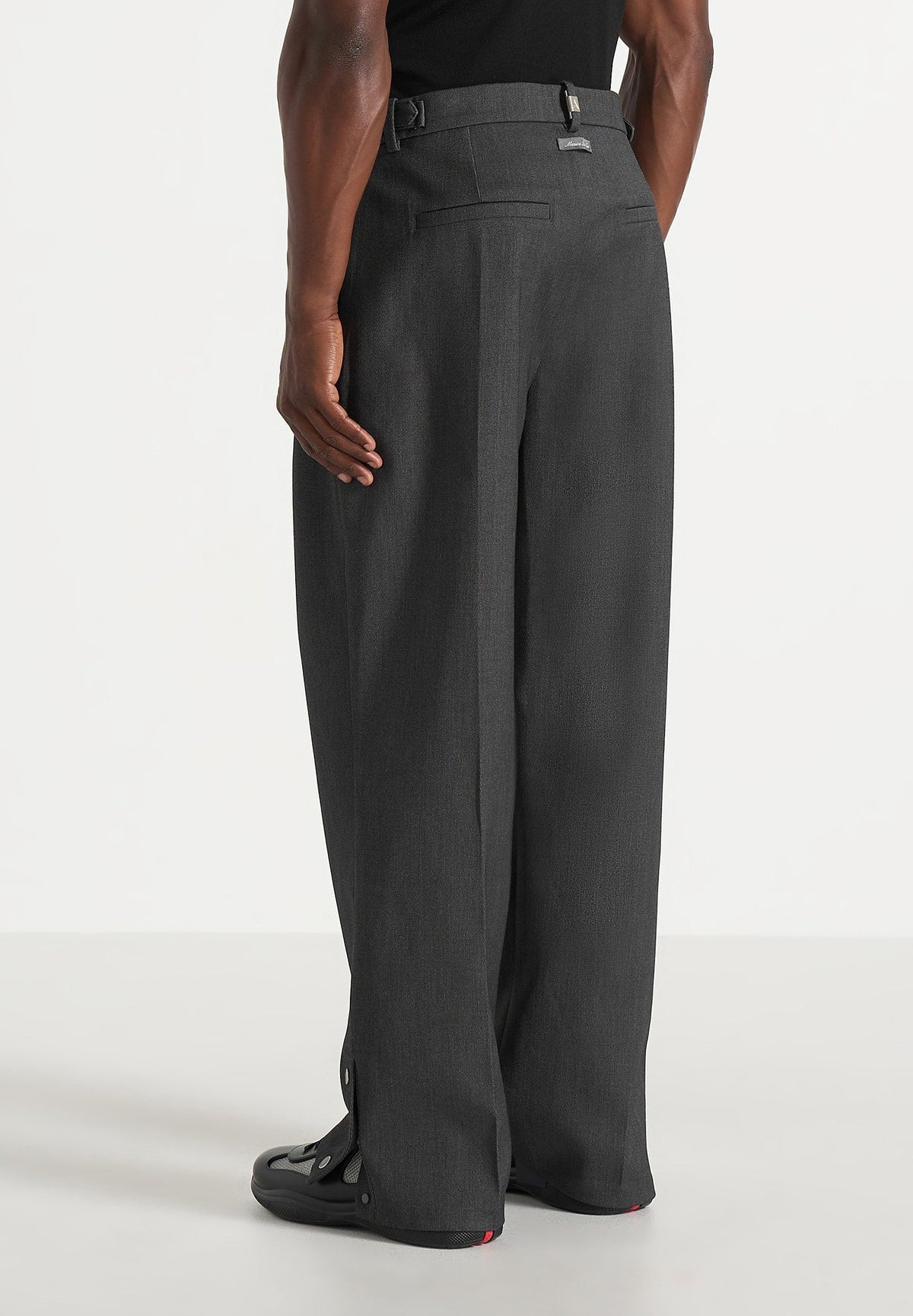 Boris - Tailored Wool-Blend Button Cuff Pants - Grey