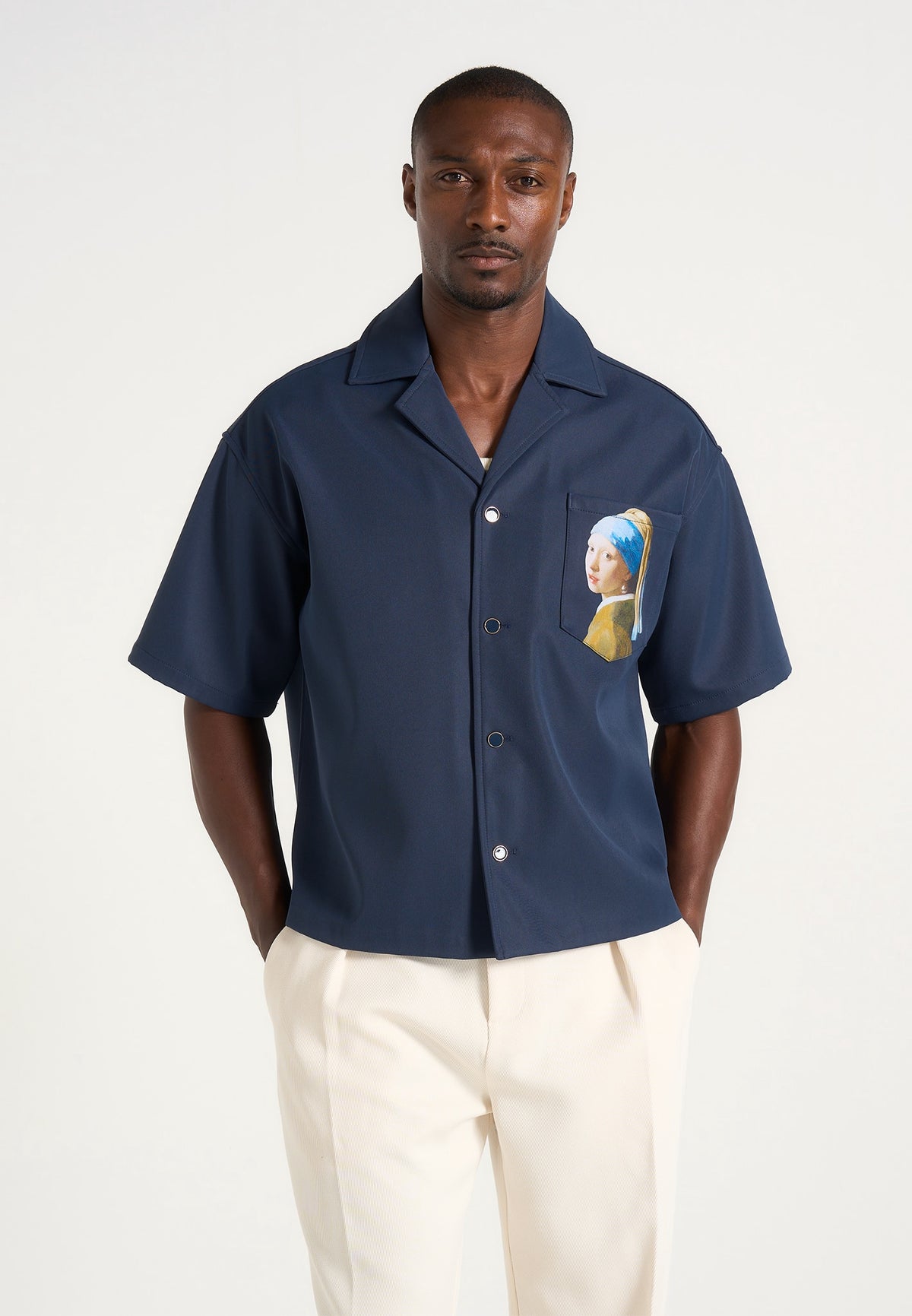 Stephane - "A Girl With A Pearl Earring" Boxy Shirt - Indigo