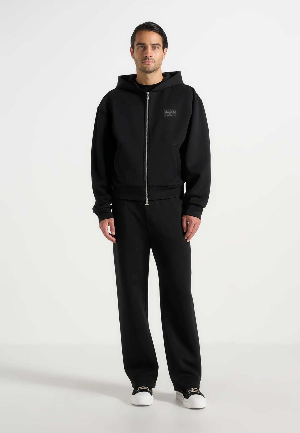 ray-unisex-neoprene-cropped-zip-hoodie-black