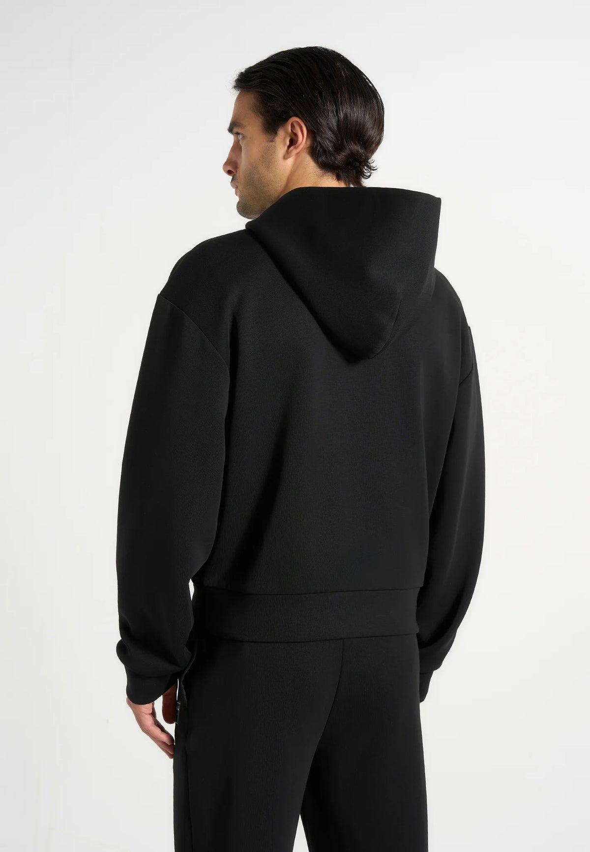 ray-unisex-neoprene-cropped-zip-hoodie-black