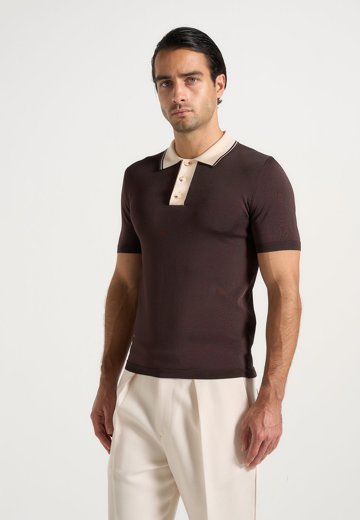 roux-contrast-detail-luxe-knit-polo-shirt-brown